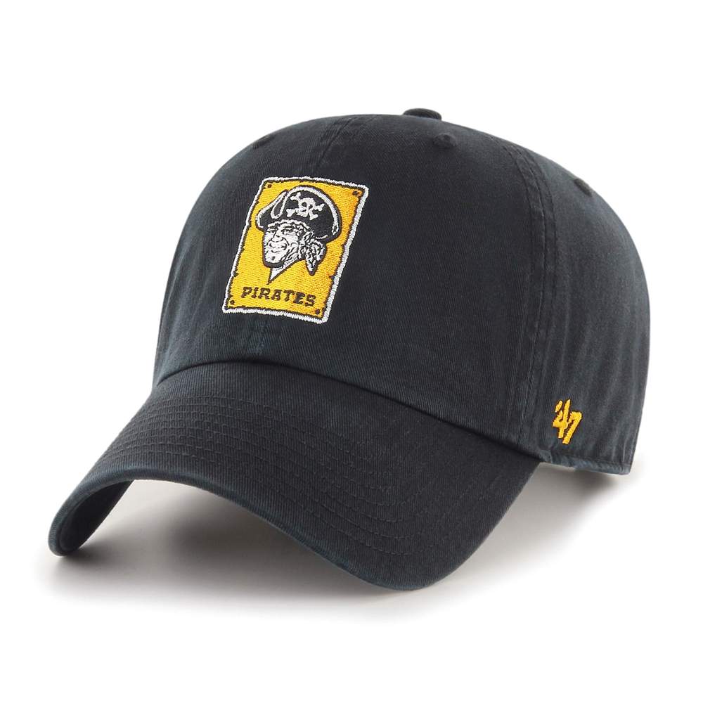 Pittsburgh Pirates Vintage Cooperstown '47 brand Clean Up Adjustable Hat - Black