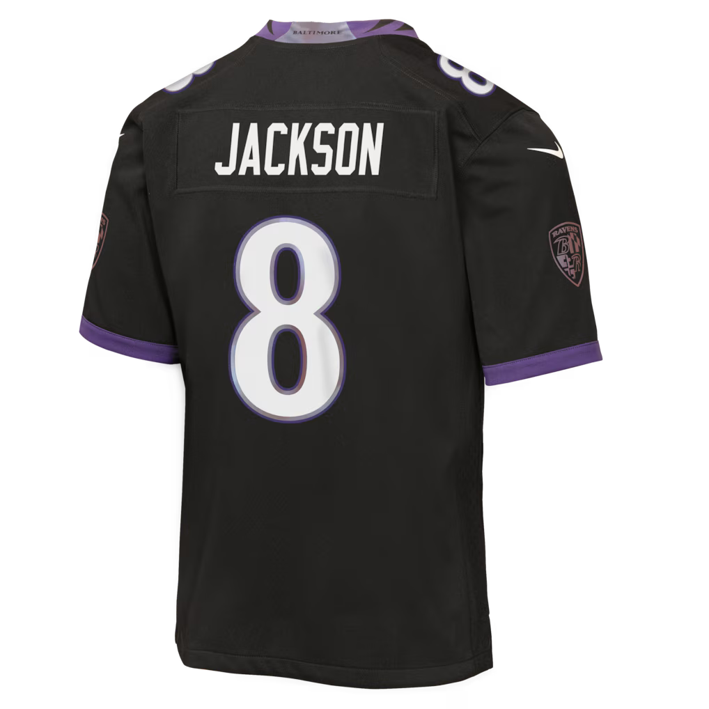Youth Lamar Jackson #8 Baltimore Ravens Nike Alternate Game Jersey - Iridescent Black