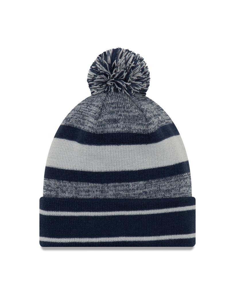 Dallas Cowboys Primary Logo New Era Grey/Blue - Cuffed Knit Pom - Pro League Sports Collectibles Inc.