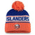 New York Islanders Fanatics Branded Authentic Pro Locker Room Cuffed Pom Knit Hat - Black/Gray