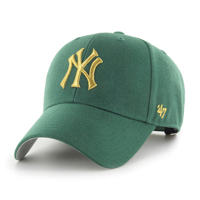 New York Yankees Dark Green 47 Brand MVP Adjustable Hat - Pro League Sports Collectibles Inc.