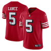 Trey Lance San Francisco 49ers Red Alternate Nike Vapor Limited Jersey - Pro League Sports Collectibles Inc.