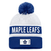 Toronto Maple Leafs Fanatics Branded Blue/White 2022 NHL Draft - Authentic Pro Cuffed Knit Toque with Pom - Pro League Sports Collectibles Inc.
