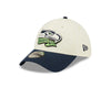 Seattle Seahawks 2022 Sideline New Era Cream/Navy - 39THIRTY 2-Tone Flex Hat - Pro League Sports Collectibles Inc.