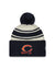 Chicago Bears "C" New Era 2022 Sideline - Sport Cuffed Pom Knit Hat - Cream/Navy