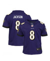 Child Lamar Jackson Purple Baltimore Ravens Nike - Game Jersey - Pro League Sports Collectibles Inc.