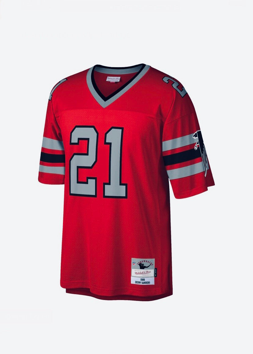 Atlanta Falcons Deion Sanders Mitchell & Ness Retired Legacy Red Jersey - Pro League Sports Collectibles Inc.