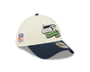 Seattle Seahawks 2022 Sideline New Era Cream/Navy - 39THIRTY 2-Tone Flex Hat - Pro League Sports Collectibles Inc.