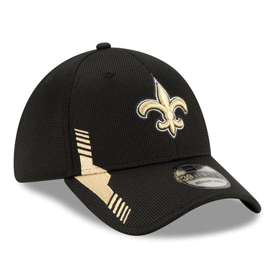 New Orleans Saints 2021 New Era NFL Sideline Home Black 39THIRTY Flex Hat - Pro League Sports Collectibles Inc.