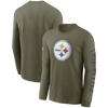 Pittsburgh Steelers Nike 2022 Salute To Service - Team Logo Long Sleeve T-Shirt - Olive - Pro League Sports Collectibles Inc.