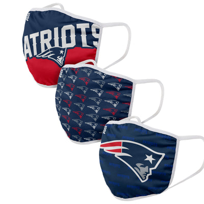 New England Patriots FOCO NFL Face Mask Covers Adult 3 Pack - Pro League Sports Collectibles Inc.