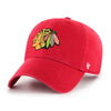 Chicago Blackhawks Red Clean Up '47 Brand Adjustable Hat - Pro League Sports Collectibles Inc.