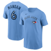 Toronto Blue Jays Alex Manoah #6 Nike Powder Blue Horizon Name and Number T-Shirt - Pro League Sports Collectibles Inc.