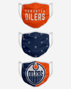 Youth Edmonton Oilers FOCO NHL Face Mask Covers 3 Pack - Pro League Sports Collectibles Inc.