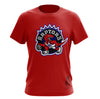 Toronto Raptors Mitchell & Ness Dino Dribble Classic Logo Red T-Shirt - Pro League Sports Collectibles Inc.