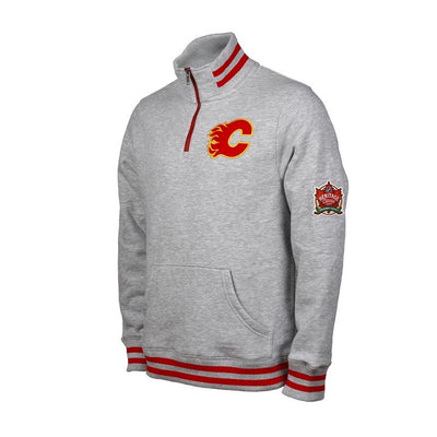 Calgary Flames Long Sleeve Throwback Quarter Zip - Pro League Sports Collectibles Inc.