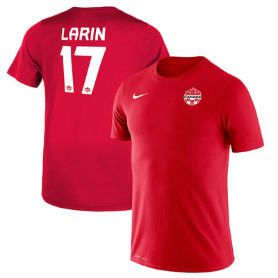 Cyle Larin Canada Soccer National Team Nike Name & Number T-Shirt - Red - Pro League Sports Collectibles Inc.