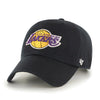 Los Angeles Lakers Black NBA 47 Brand Clean Up Adjustable Buckle Back Hat - Pro League Sports Collectibles Inc.