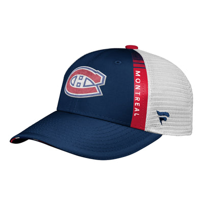 Youth Montreal Canadiens Fanatics Branded 2022 NHL Draft Authentic Pro On Stage Trucker Adjustable Hat - Pro League Sports Collectibles Inc.
