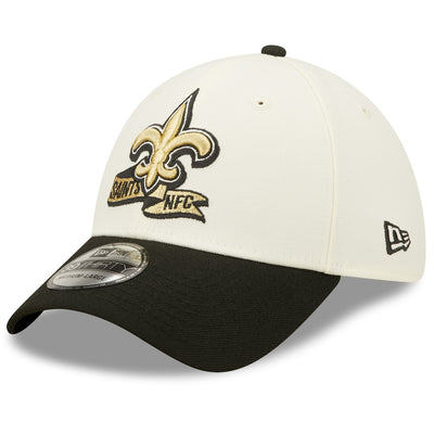 New Orleans Saints 2022 Sideline New Era Cream/Black - 39THIRTY 2-Tone Flex Hat - Pro League Sports Collectibles Inc.