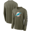 Miami Dolphins Nike 2022 Salute To Service - Team Logo Long Sleeve T-Shirt - Olive - Pro League Sports Collectibles Inc.