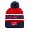 New York Rangers Fanatics Branded Blue/Red 2022 NHL Draft - Authentic Pro Cuffed Knit Toque with Pom - Pro League Sports Collectibles Inc.