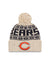 Women's Chicago Bears C Logo New Era 2021 NFL Sideline Pom Cuffed Knit Hat - Natural