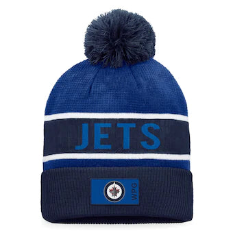 Winnipeg Jets Fanatics Branded Blue 2022 NHL Draft - Authentic Pro Cuffed Knit Toque with Pom - Pro League Sports Collectibles Inc.