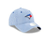 Women's Toronto Blue Jays Preppy Pinstripe B1 9Twenty Adjustable New Era Hat - Pro League Sports Collectibles Inc.