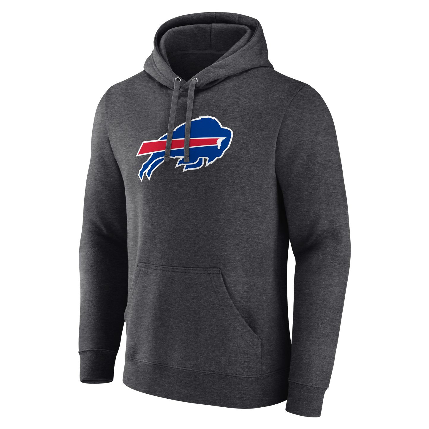 Buffalo Bills Primary Team Logo Fitted Fanatics Pullover Hoodie - Charcoal