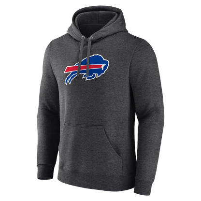 Buffalo Bills Primary Team Logo Fitted Fanatics Pullover Hoodie - Charcoal