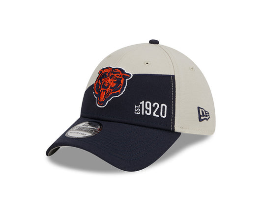 Chicago Bears New Era 2023 Historic Sideline 39THIRTY Flex Hat - Cream/Navy - Pro League Sports Collectibles Inc.