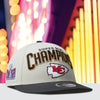 Kansas City Chiefs New Era Super Bowl LVIII Champions Locker Room Low Profile 9FIFTY Snapback Hat - Cream/Black