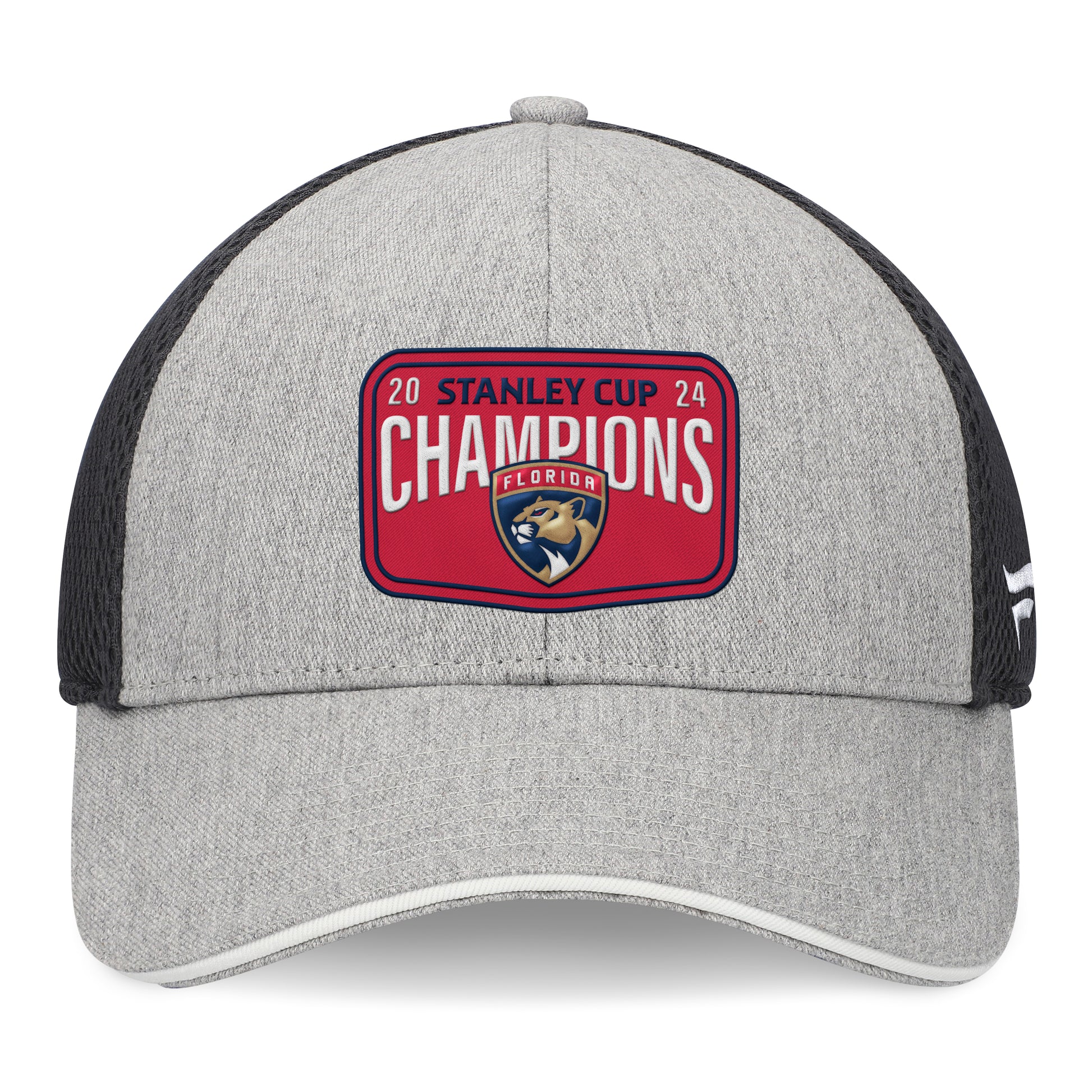 Florida Panthers Fanatics Branded Grey 2024 Stanley Cup Champions - Locker Room Mesh back Adjustable Hat - Pro League Sports Collectibles Inc.