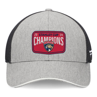 Florida Panthers Fanatics Branded Grey 2024 Stanley Cup Champions - Locker Room Mesh back Adjustable Hat