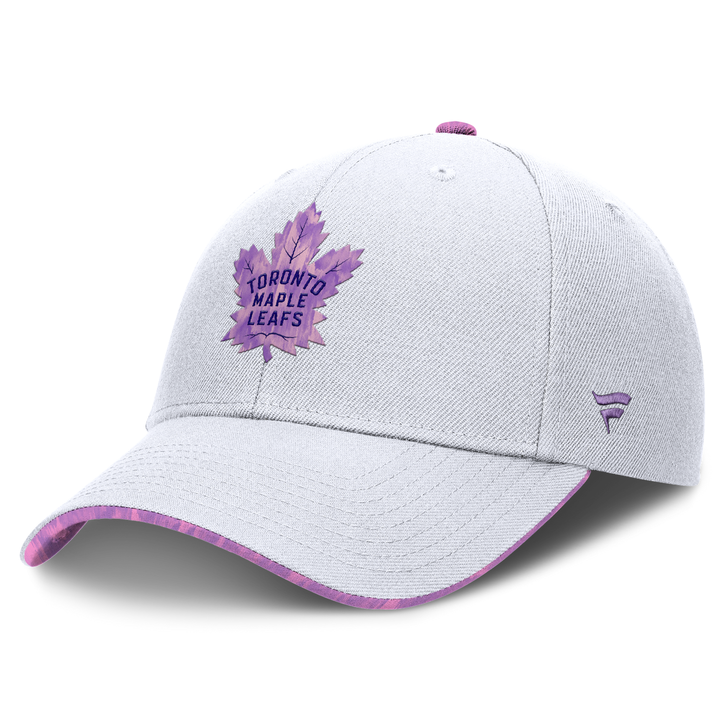 Toronto Maple Leafs Fanatics NHL Fights Cancer Adjustable Cap – White/Lavender