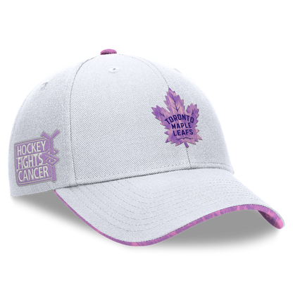 Toronto Maple Leafs Fanatics NHL Fights Cancer Adjustable Cap – White/Lavender