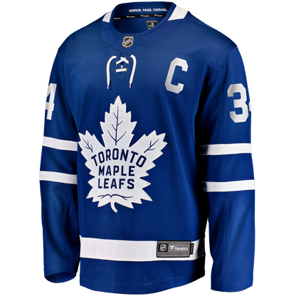 Toronto Maple Leafs Auston Matthews #34 Fanatics Branded Home Breakaway Jersey with Captain "C" - Royal Blue