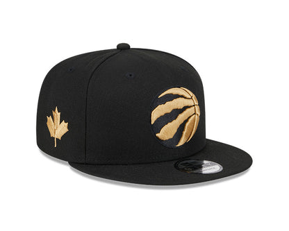 Toronto Raptors New Era City Edition 23/24 9Fifty Snapback- Black/Gold - Pro League Sports Collectibles Inc.