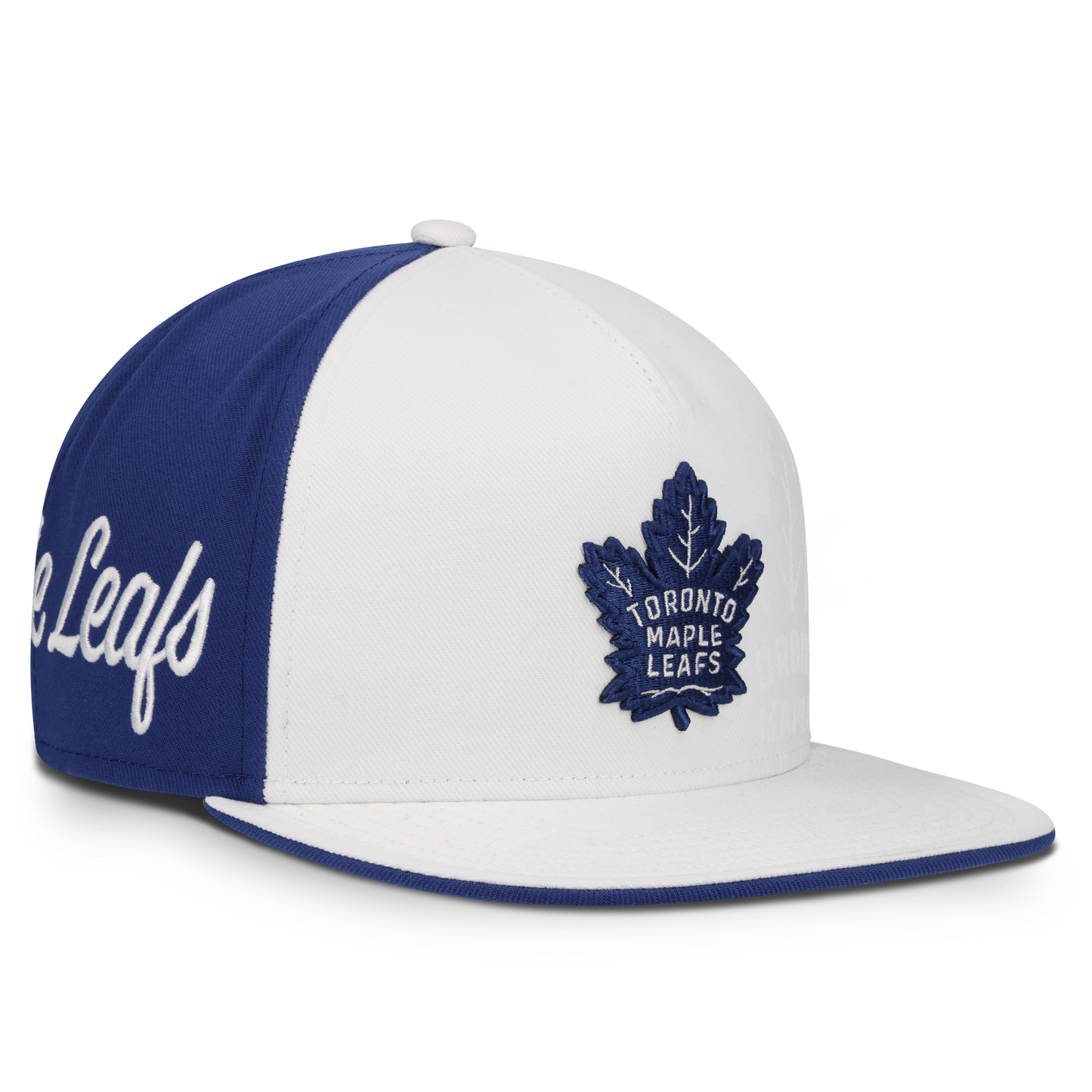 Toronto Maple Leafs Fanatics Authentic Pro 2026 Draft Alt 2 Flatbrim Snap Back Hat - White/Blue