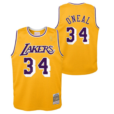 Youth Magic Johnson #32 Los Angeles Lakers Mitchell and Ness 1984-85 Hardwood Classic Swingman Jersey - Gold