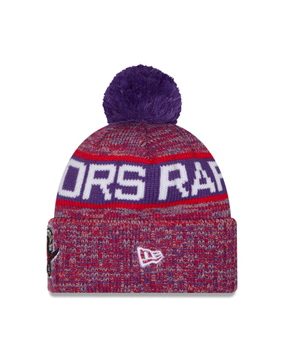 Youth Toronto Raptors New Era Tri Colour Cuffed Knit Hat with Pom