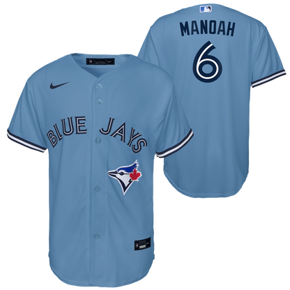 Youth Toronto Blue Jays Alex Manoah #6 Nike Powder Blue Horizon Alternate Replica Team Jersey - Pro League Sports Collectibles Inc.