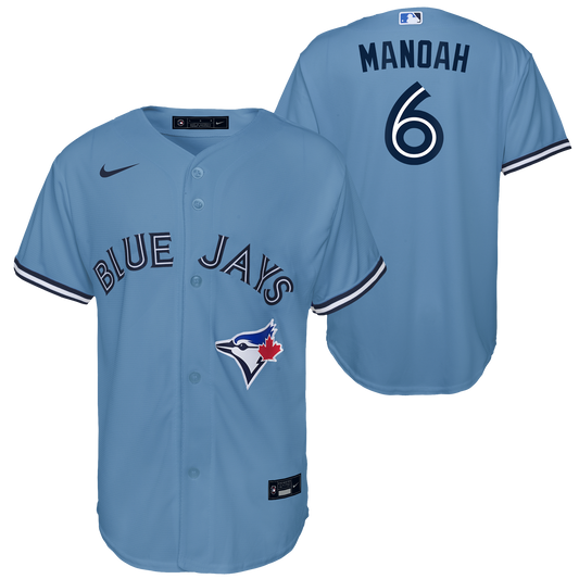 Youth Toronto Blue Jays Alex Manoah #6 Nike Powder Blue Horizon Alternate Replica Team Jersey - Pro League Sports Collectibles Inc.