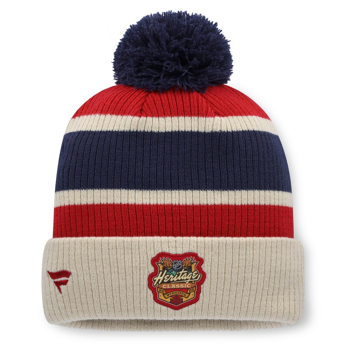 Montreal Canadiens NHL Fanatics Branded 2026 Heritage Classic Cuff Pom Knit Hat - Red