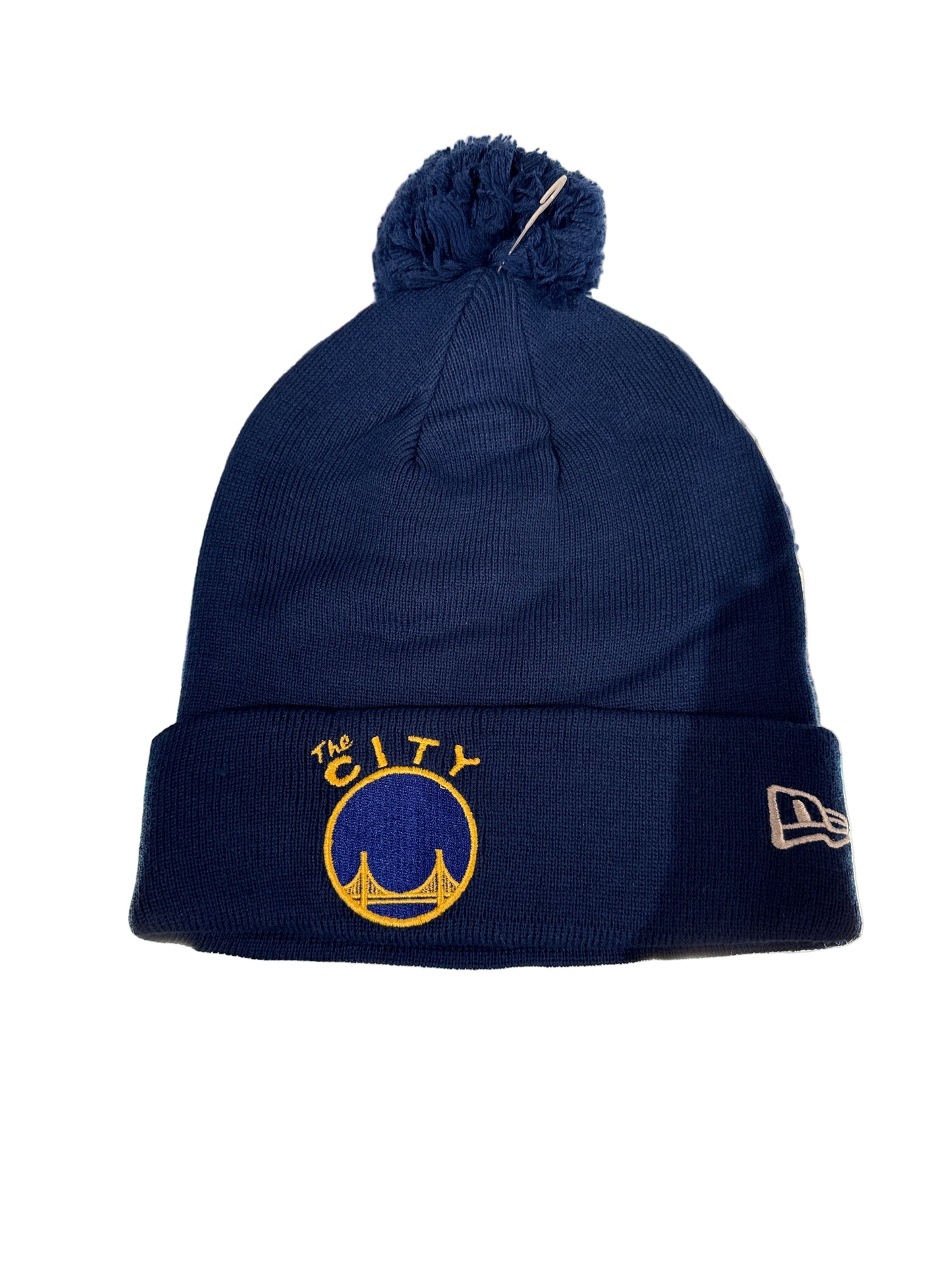 Golden State Warriors Royal New Era Cuff Pom Knit Toque