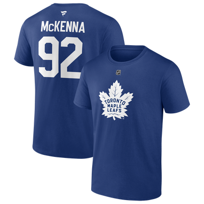 Toronto Maple Leafs Gavin McKenna #92 Fanatics Name and Number T-Shirt - Blue
