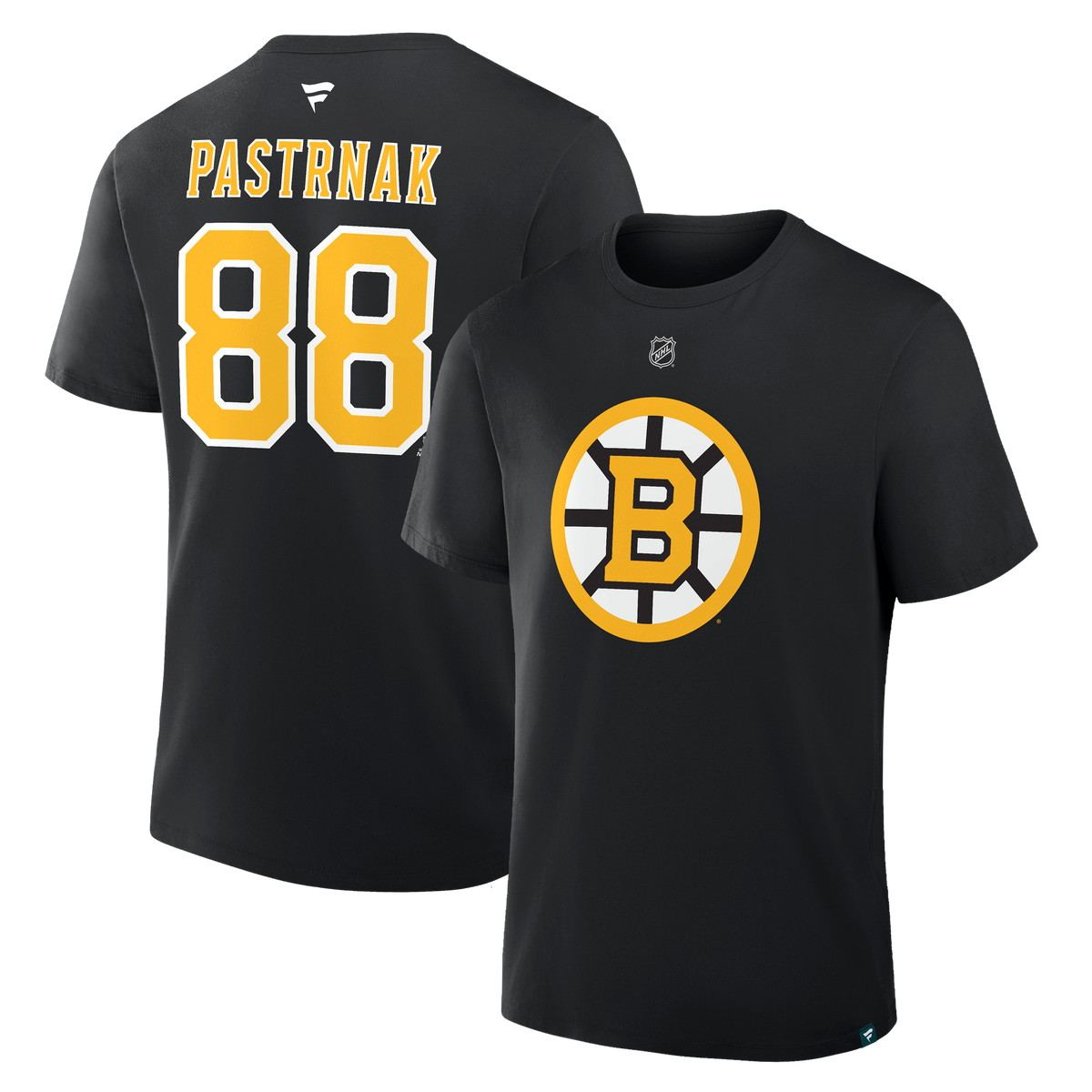 David Pastrnak #88 Boston Bruins Fanatics Authentic Stack Name and Number T-Shirt - Black