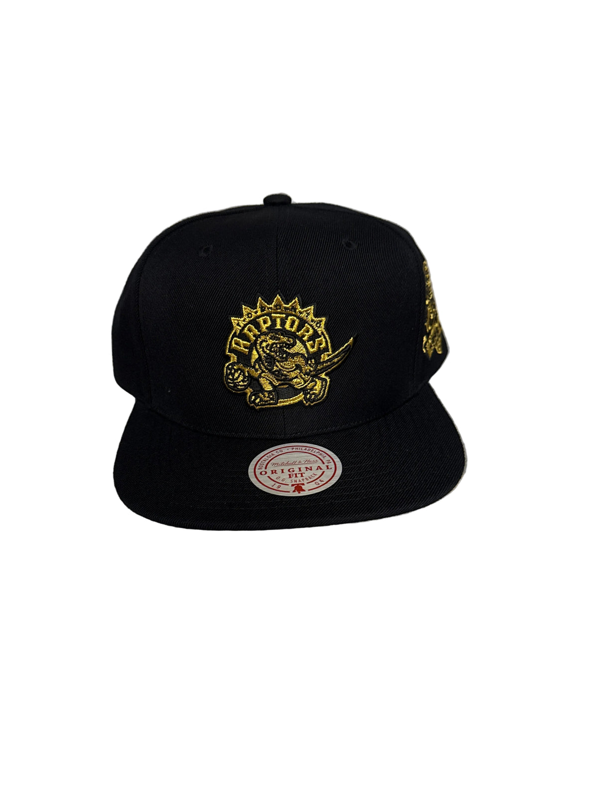 Toronto Raptors Black Gold Mitchell & Ness Inaugural Season Side patch Original Fit Snapback Hat