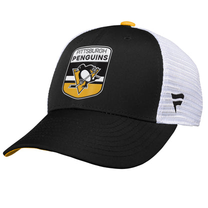 Youth Pittsburgh Penguins Fanatics Branded 2023 NHL Draft On Stage Trucker Adjustable Hat - Pro League Sports Collectibles Inc.